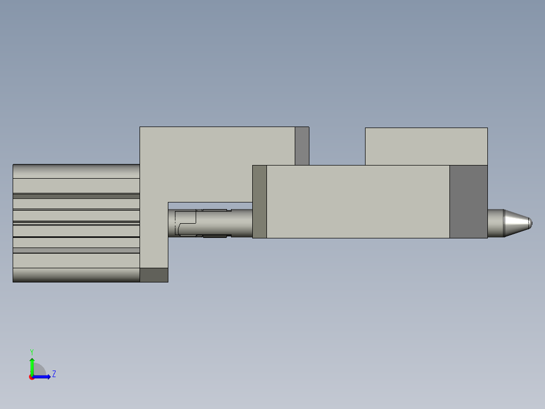 阻挡档条机构D左视图