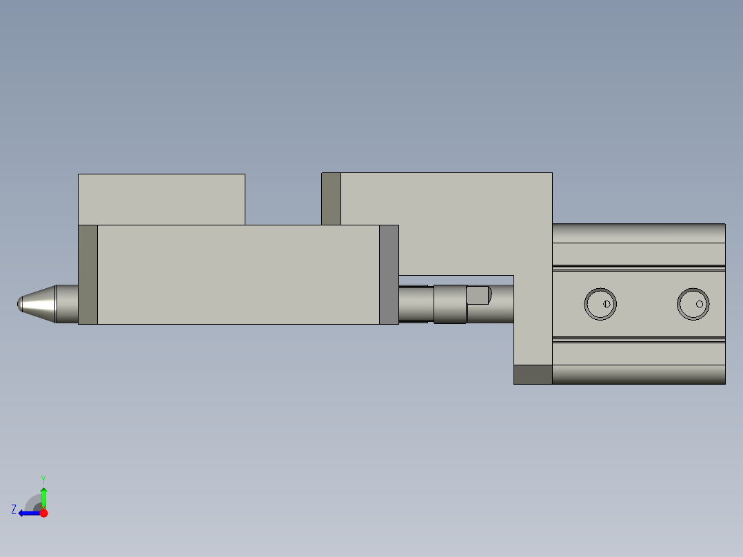阻挡档条机构D右视图