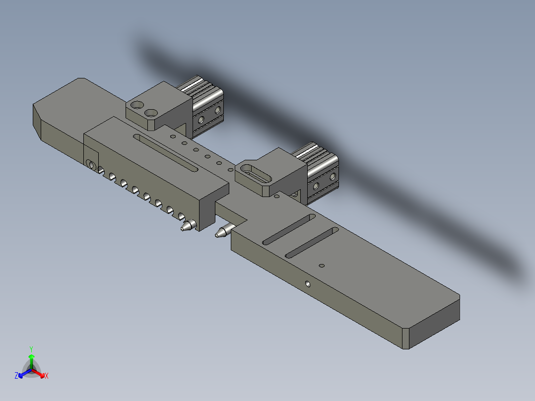 阻挡档条机构D正等轴测图