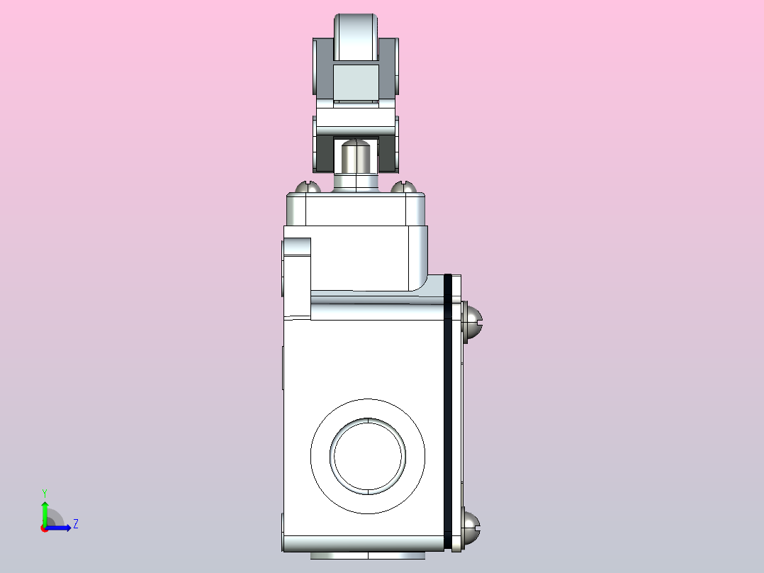 YBLX-P1_100_1F行程开关三维模型202108左视图