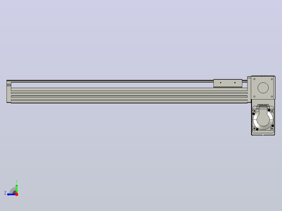 皮带直线轴半封闭可选导轨TPA-HNB-85D-90-L500-RP-Y-P20-N3右视图