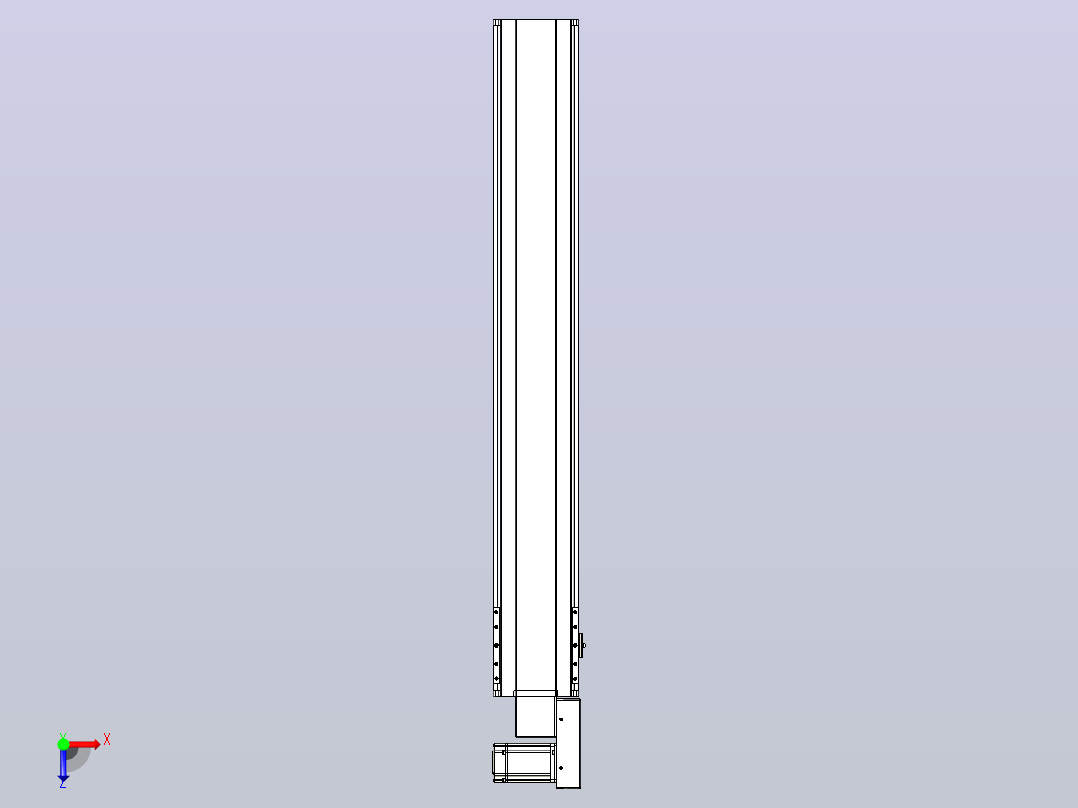 皮带直线轴半封闭可选导轨TPA-HNB-175D-140-L1100-MR-Y-P75-N3俯视图