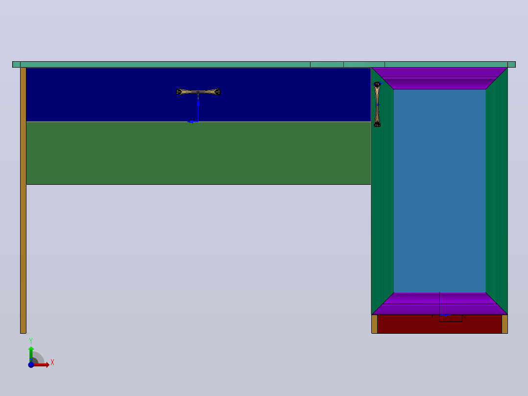 桌子前视图