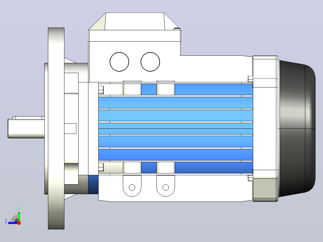 IM B5 H80-180(YE2、YE3)通用电机[YE3-80M2-4-B5]右视图