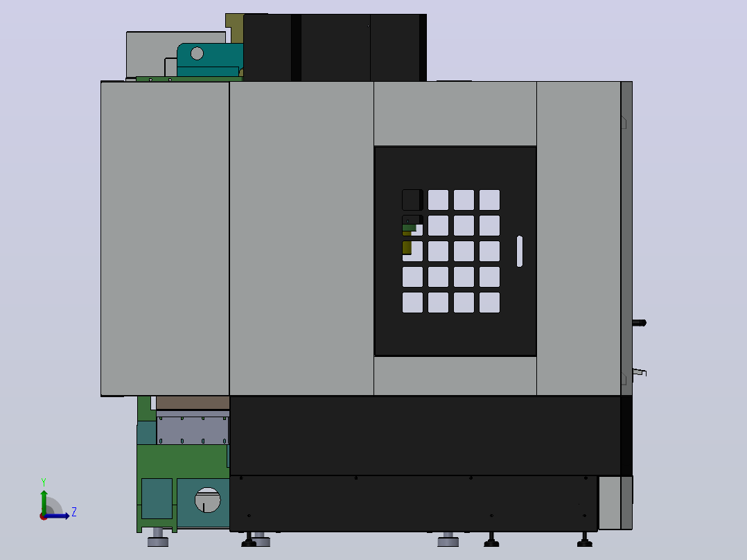 850 CNC 机床左视图