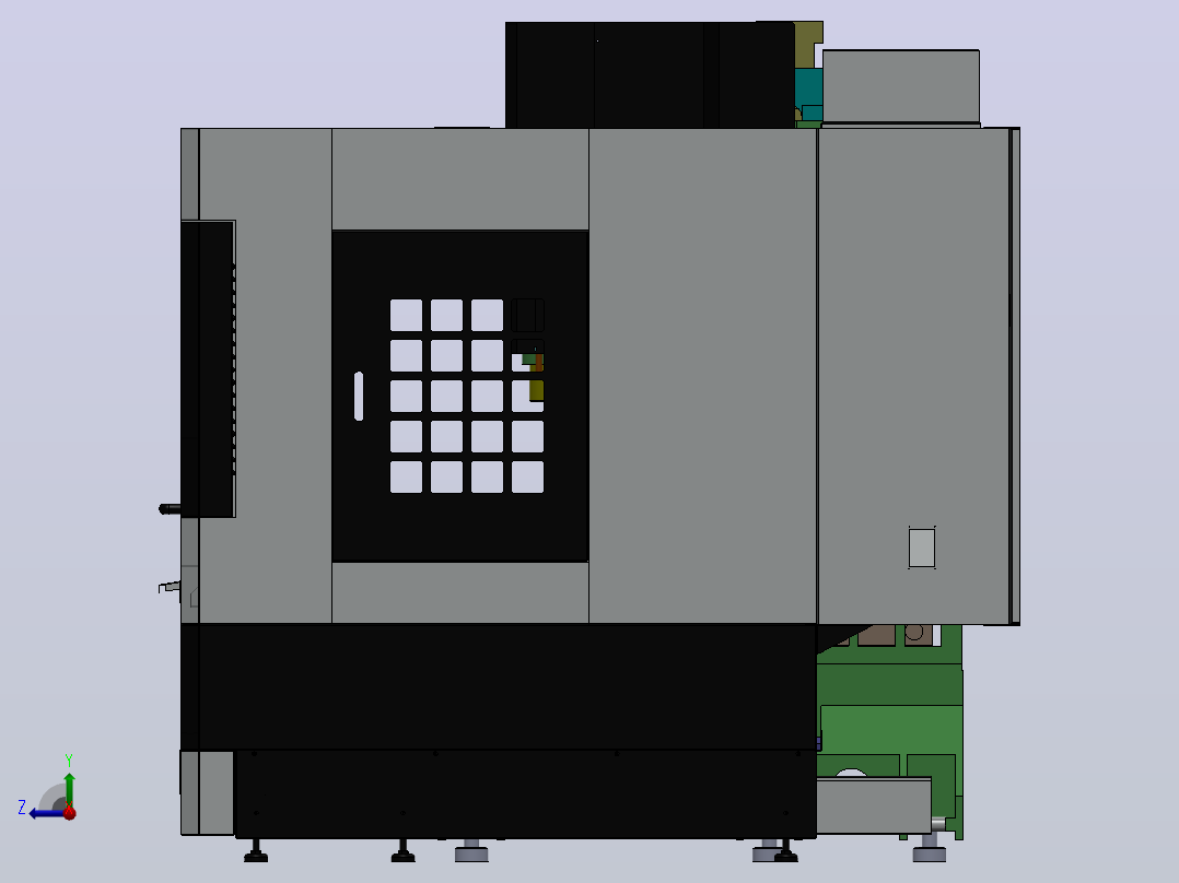 850 CNC 机床右视图
