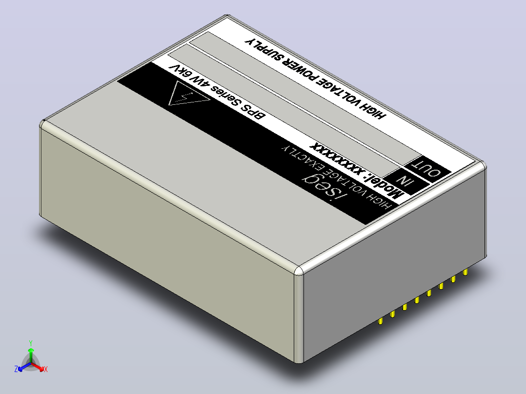 高压转换器模块ISEG BPS 4W 6kV.STEP正等轴测图
