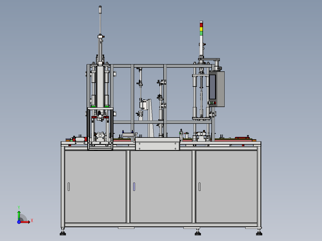 伺服电机锁螺丝机循环组装生产线前视图