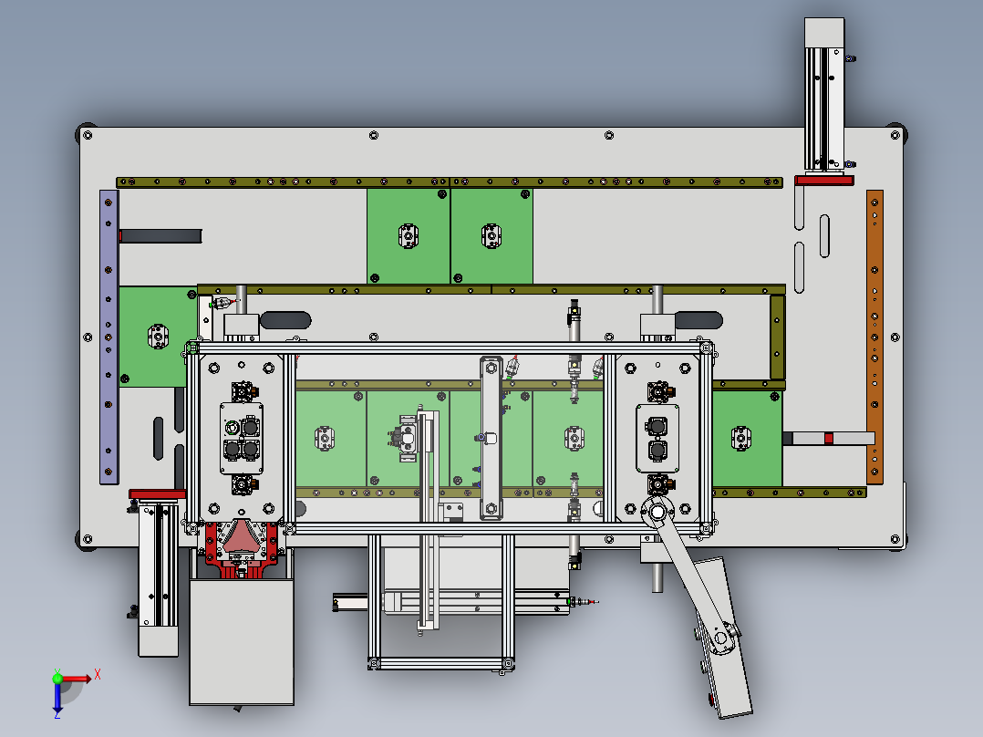 伺服电机锁螺丝机循环组装生产线俯视图