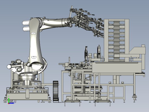 机器人操作的自动化生产线 step格式左视缩略图