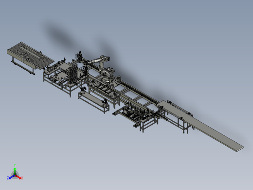 机器人操作的自动化生产线 step格式正等轴测缩略图