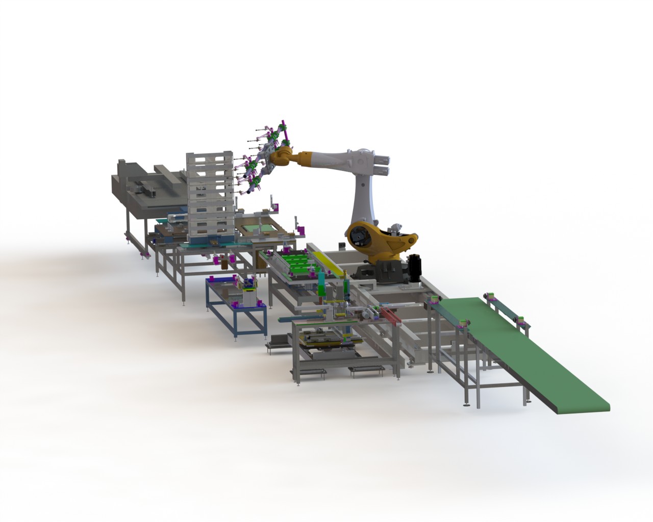 机器人操作的自动化生产线 step格式