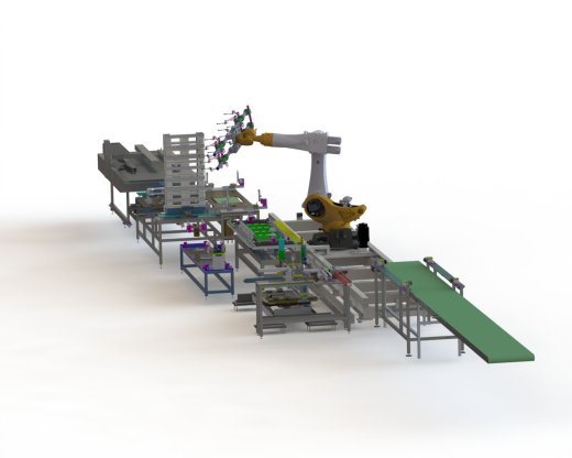 机器人操作的自动化生产线 step格式缩略图