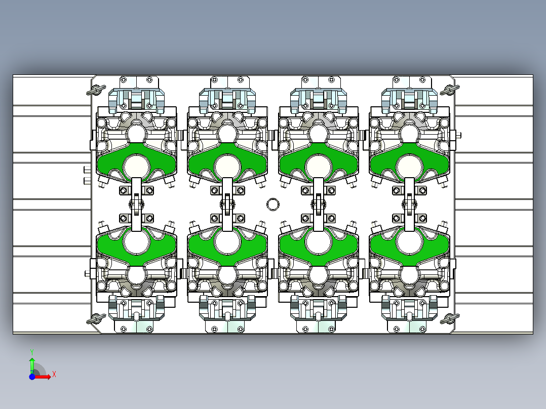 加工中心液压夹具前视图