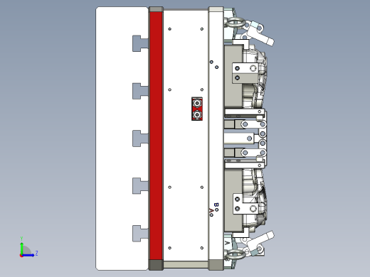 加工中心液压夹具左视缩略图