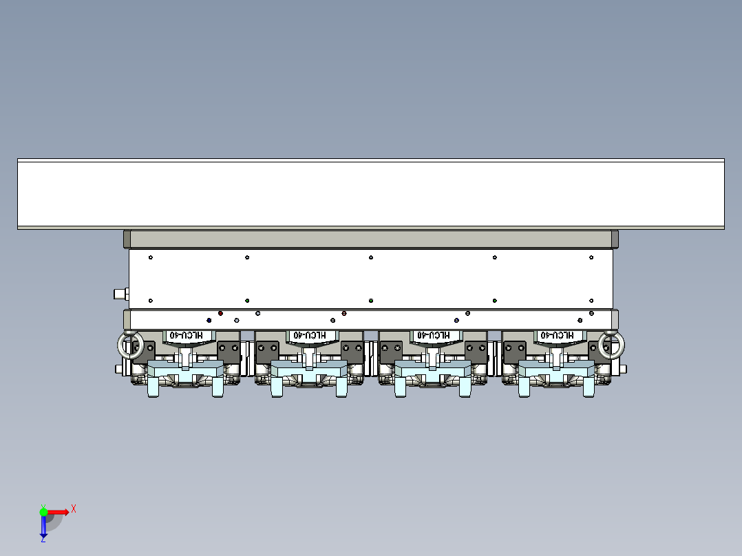 加工中心液压夹具俯视图
