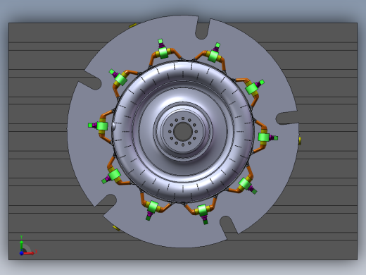 三工步吸盘机匣夹具前视缩略图