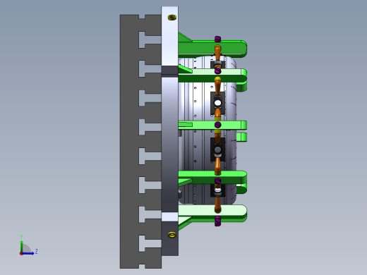 三工步吸盘机匣夹具左视缩略图