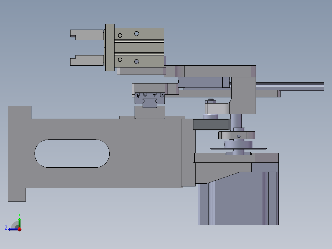 并联机器人并联传递机构右视图