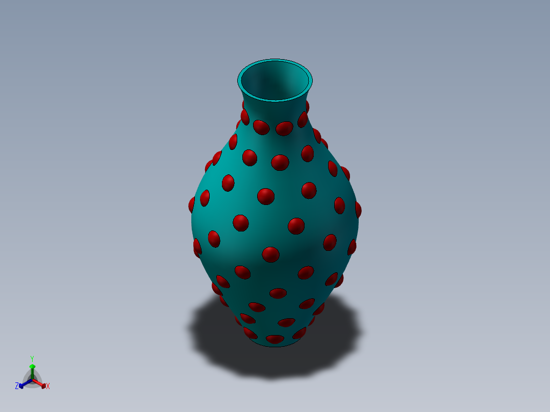 凸点花瓶正等轴测图