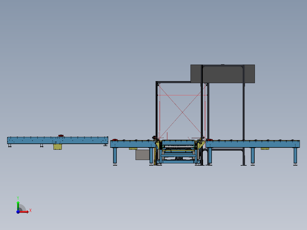 13套顶升机移栽机构3d图 顶升输送机 滚筒顶升机3D图纸 三维模型前视图