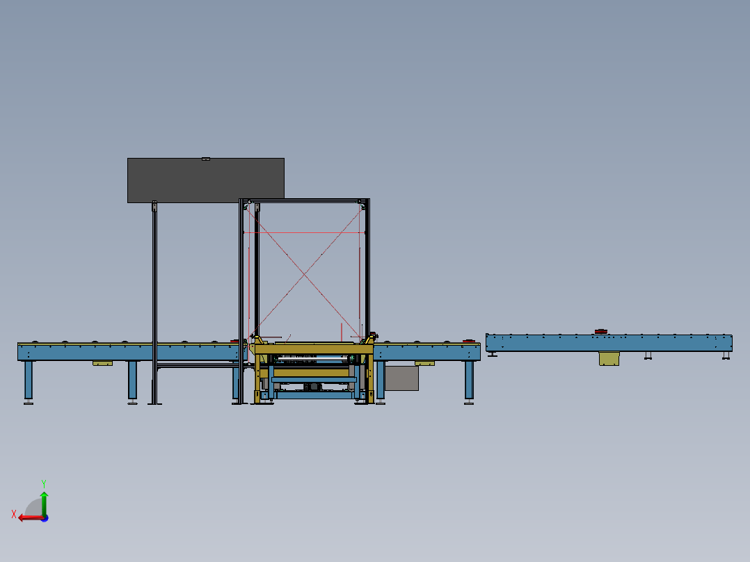 13套顶升机移栽机构3d图 顶升输送机 滚筒顶升机3D图纸 三维模型后视图