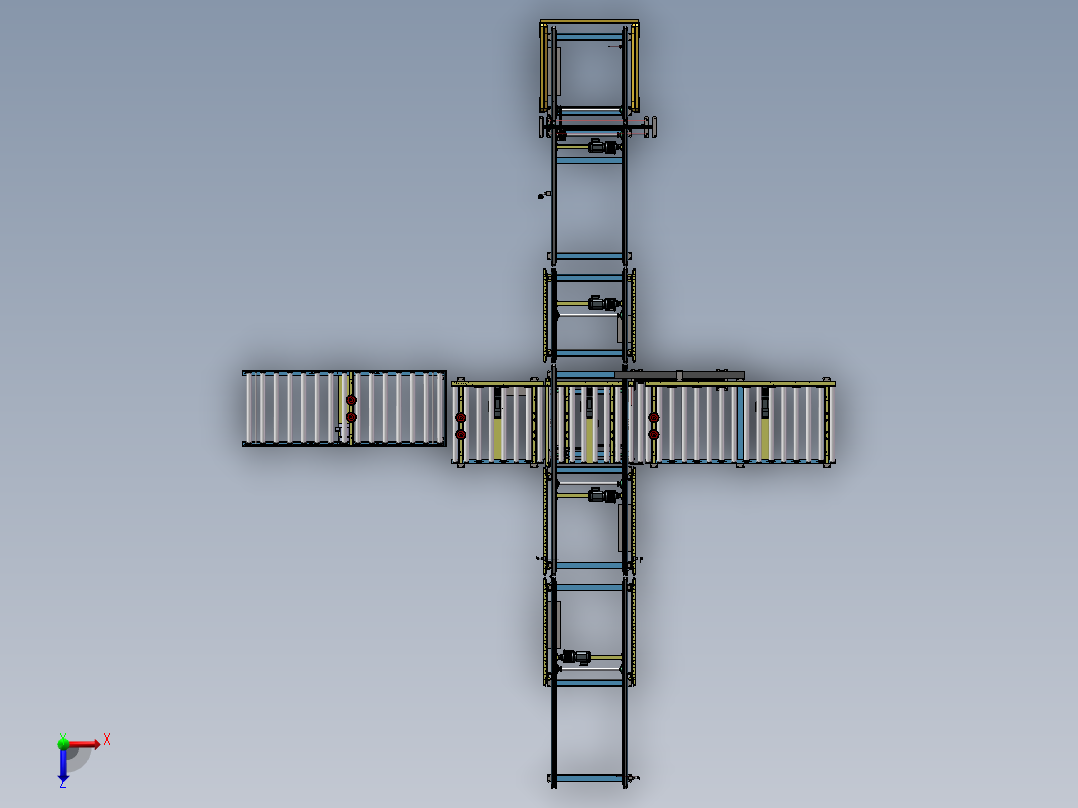13套顶升机移栽机构3d图 顶升输送机 滚筒顶升机3D图纸 三维模型俯视图