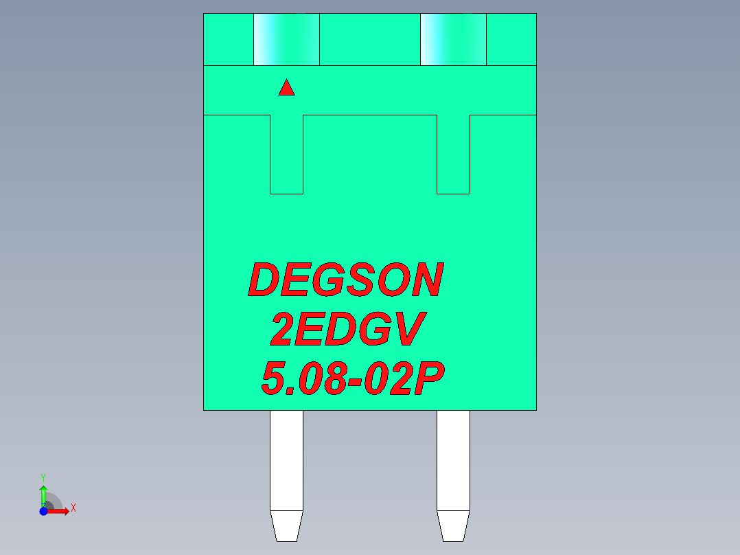 DEGSON 2EDG 系列 5.08mm 可插拔接线端子组-2EDGV-5.08-02P-14-00AH前视图