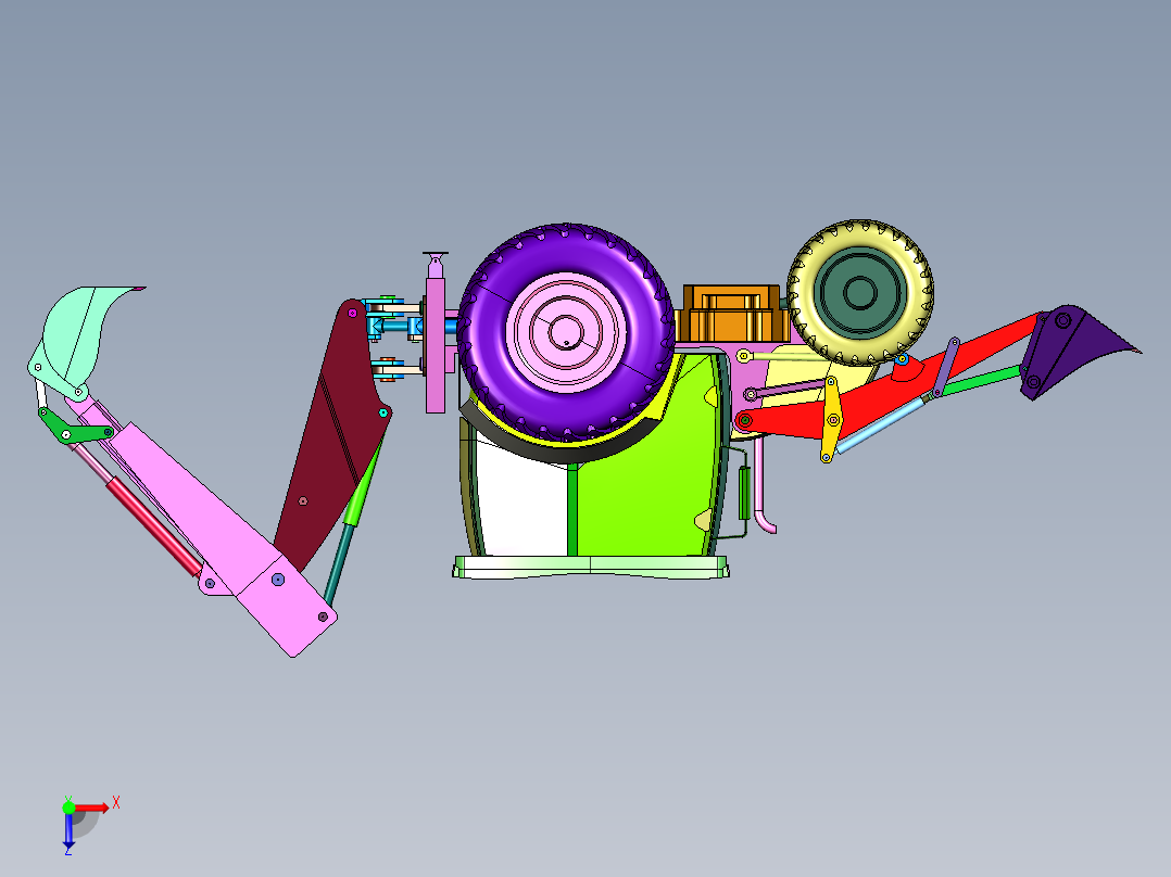 杰西博3CX两头忙挖掘装载机俯视图