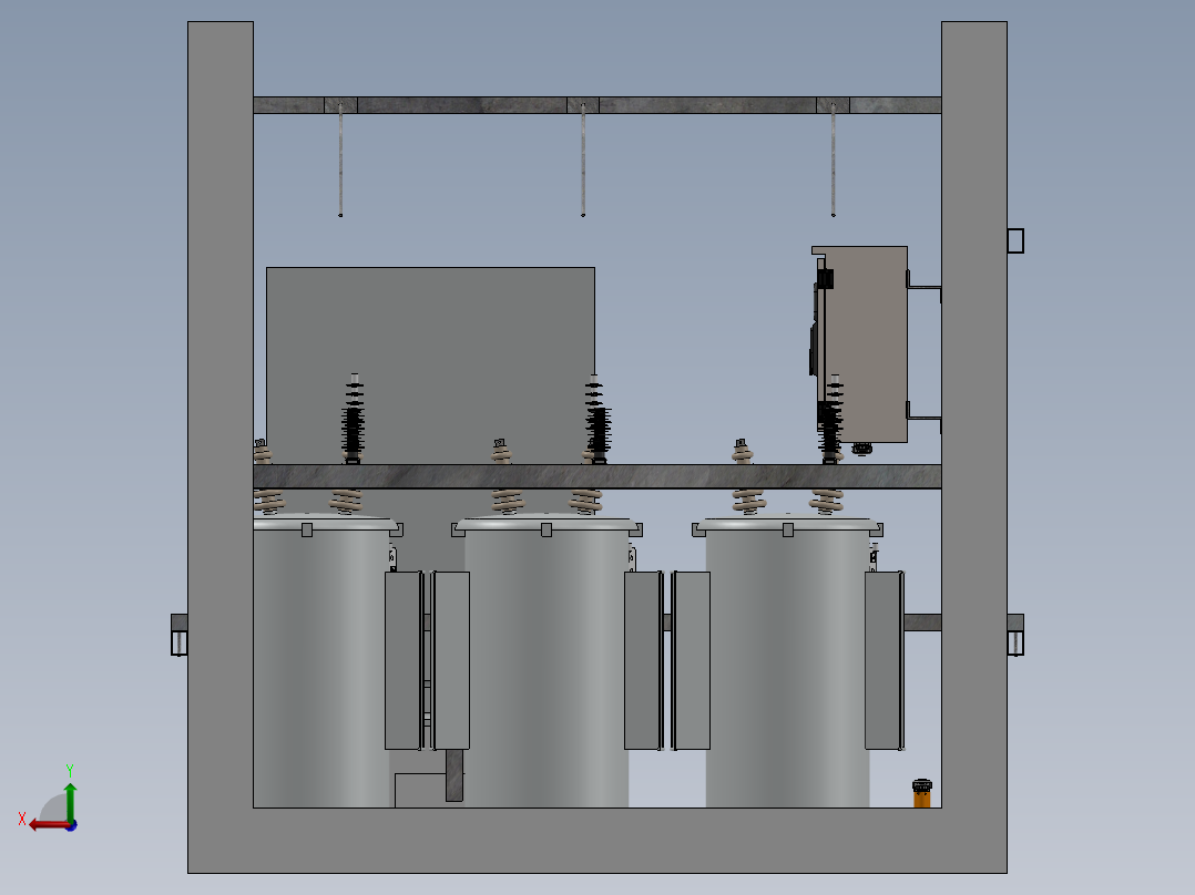 高压变压器组件设计后视图