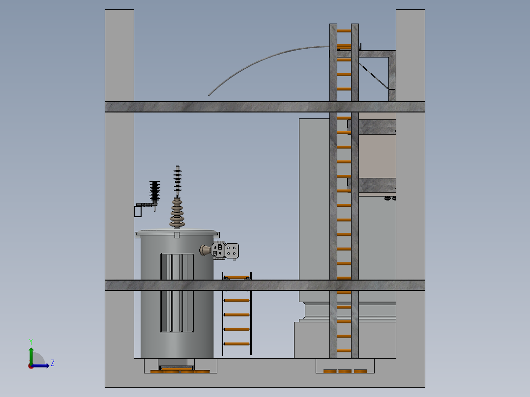 高压变压器组件设计左视图
