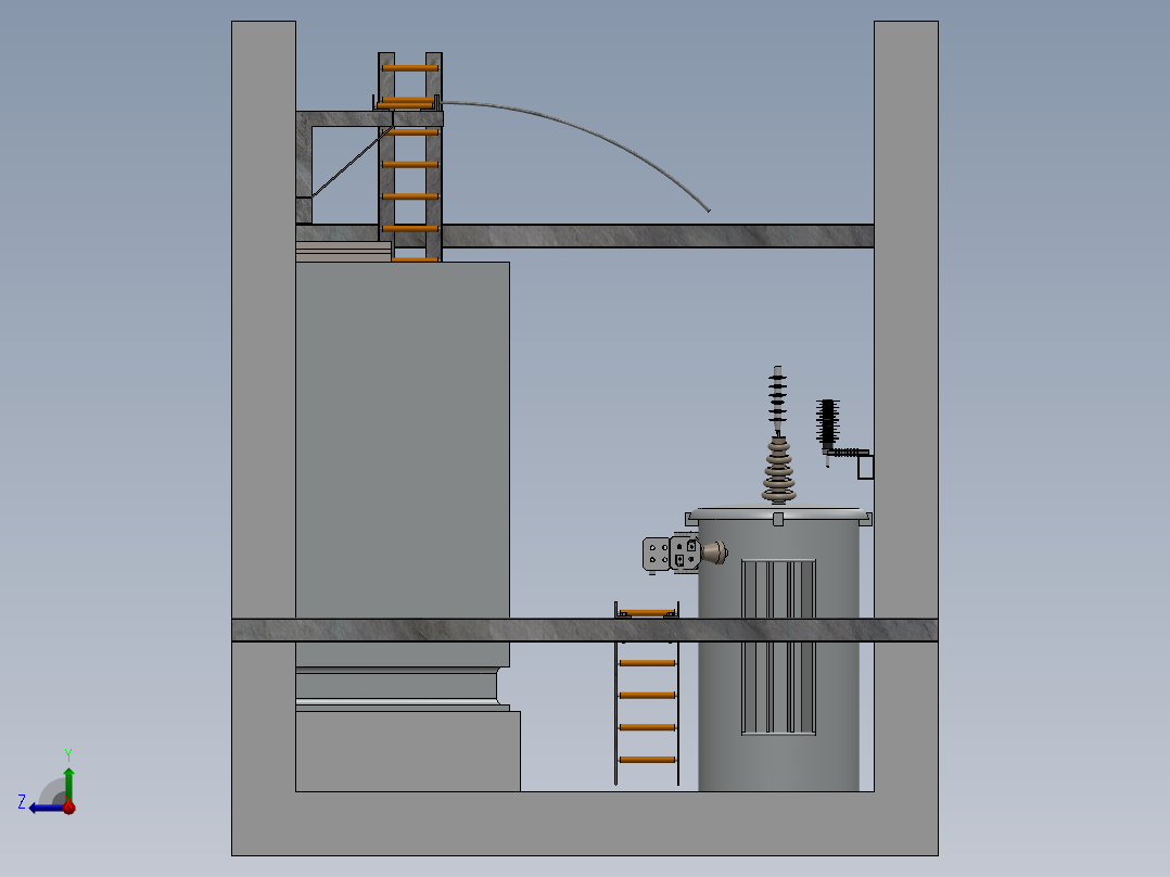 高压变压器组件设计右视图