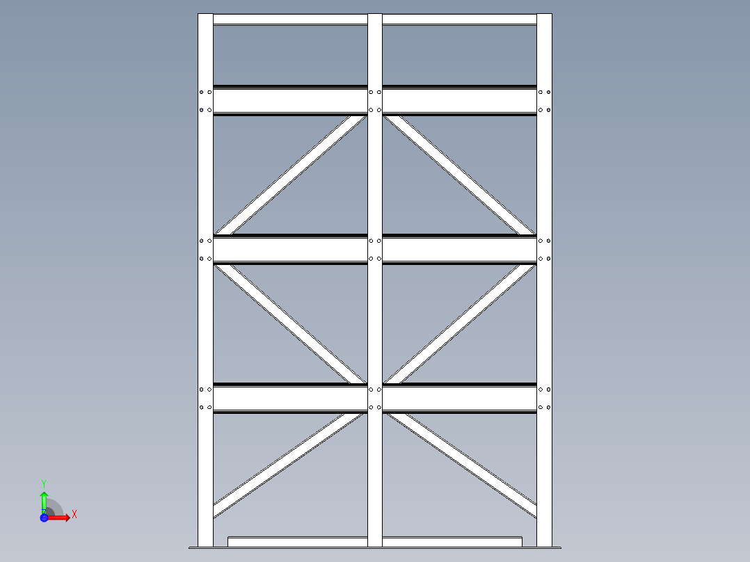 模具存放架模型图前视图