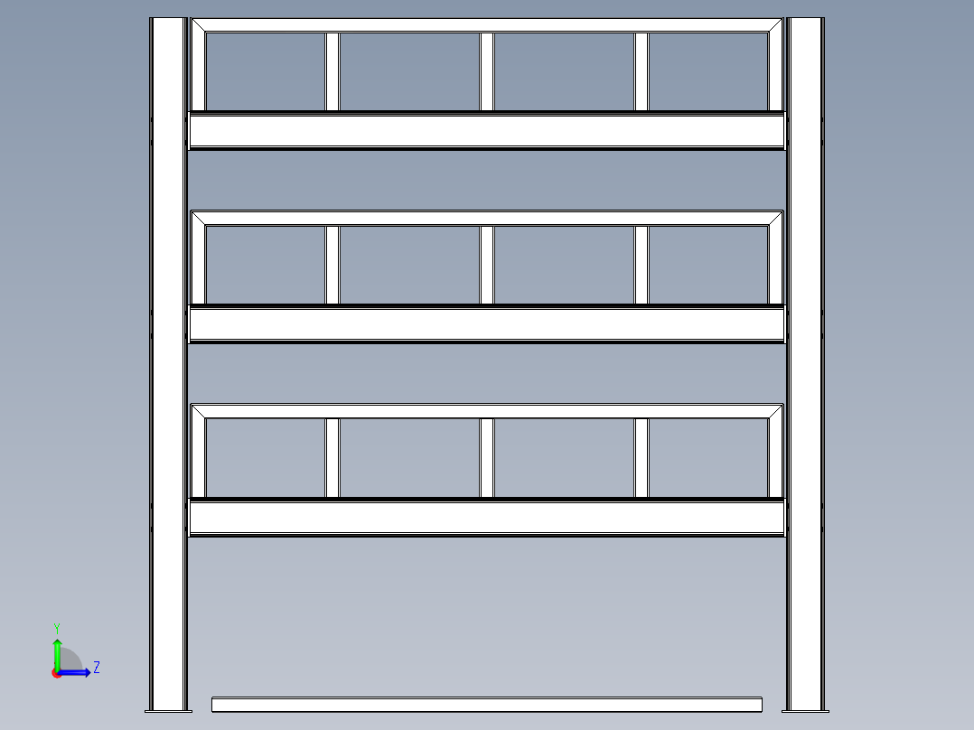 模具存放架模型图左视图