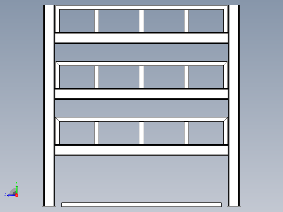 模具存放架模型图右视图