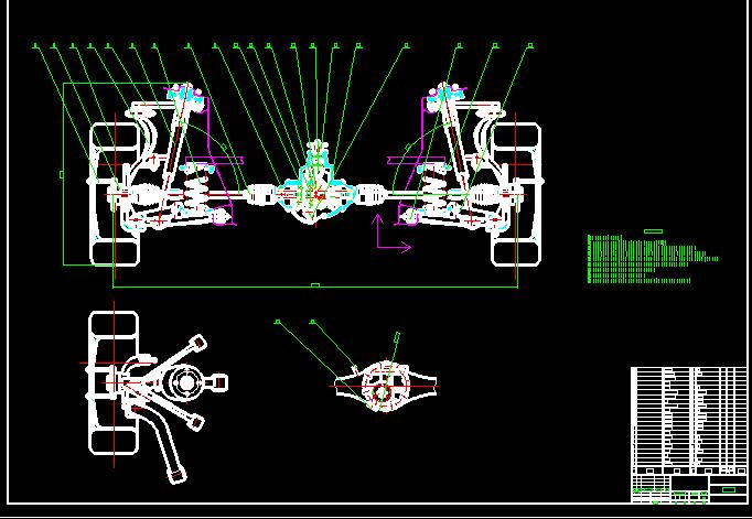 XO1-SUV后桥与多连杆后悬架CAD毕业设计图纸CAD838101