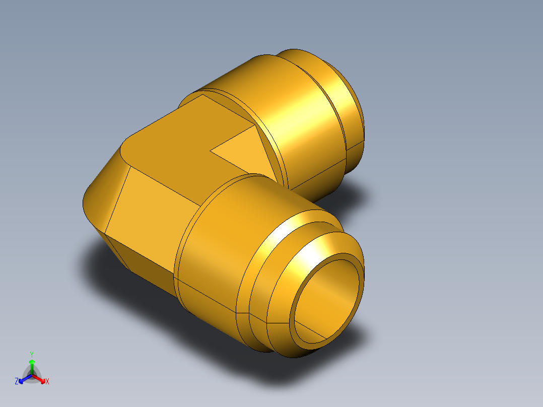扩口式工业通用硬管接头Union Elbow 155F-12正等轴测图