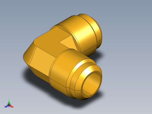 扩口式工业通用硬管接头Union Elbow 155F-12正等轴测缩略图