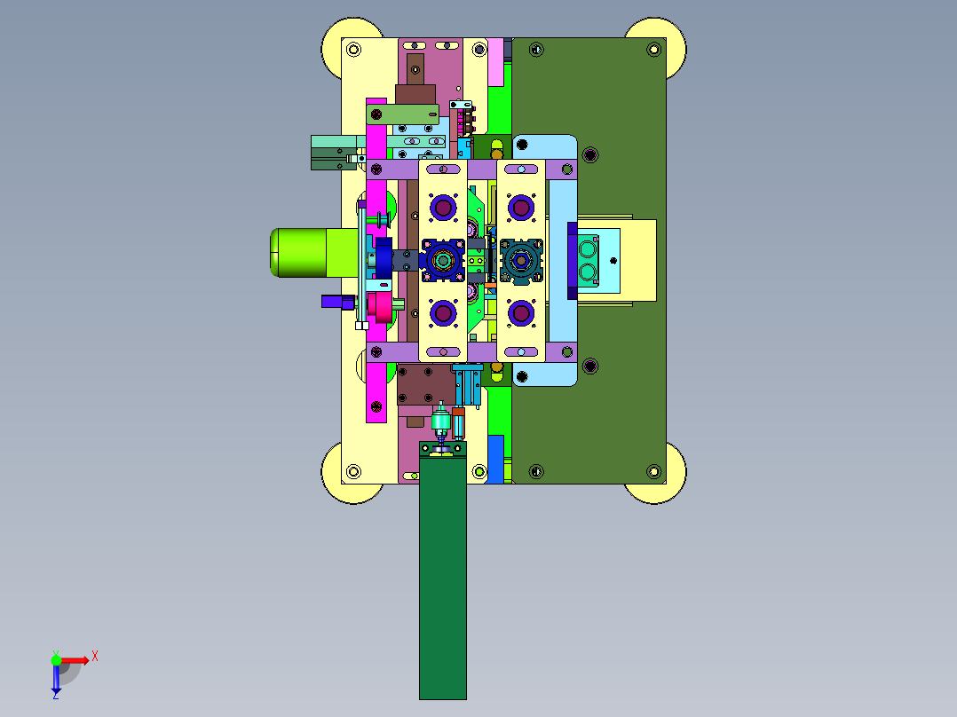 旋转焊口罩耳带的装置俯视图