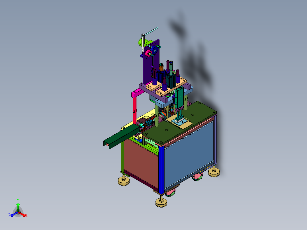 旋转焊口罩耳带的装置正等轴测图