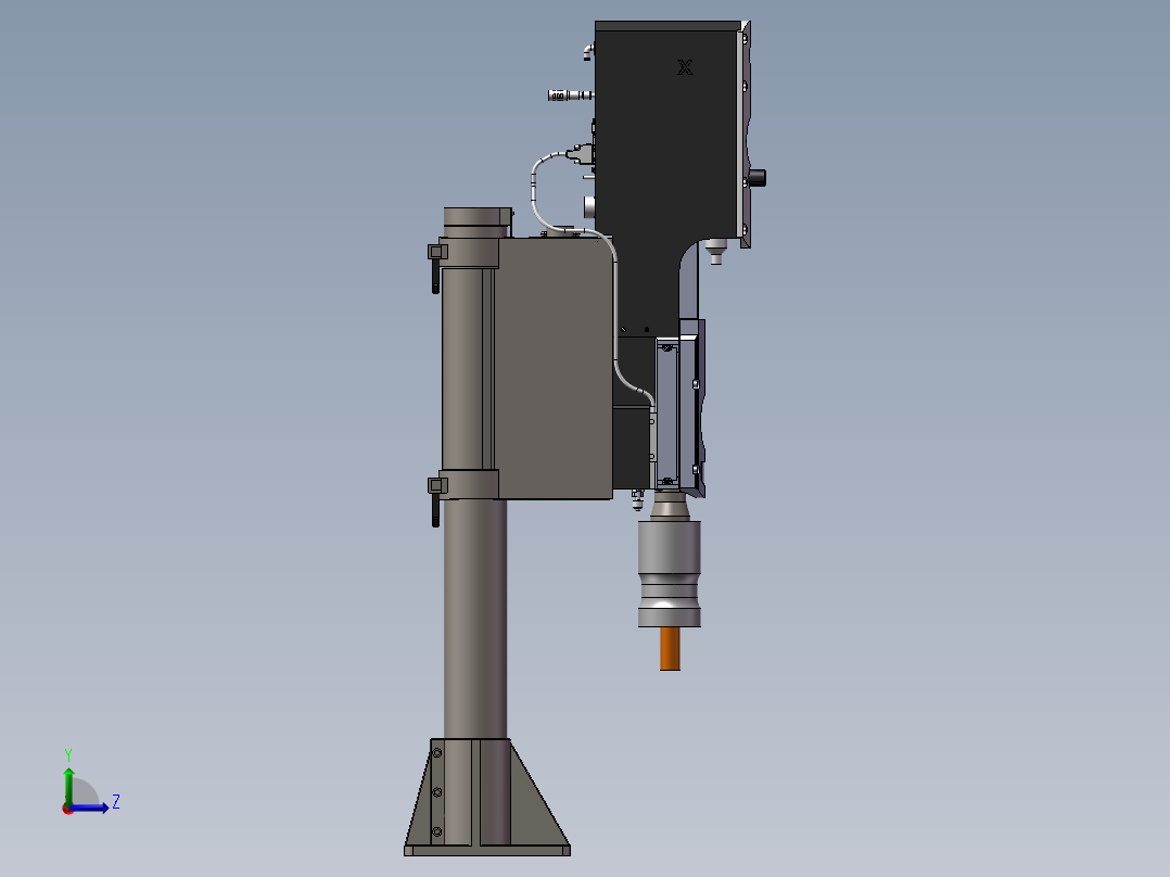 超声波焊接台三维模型左视图
