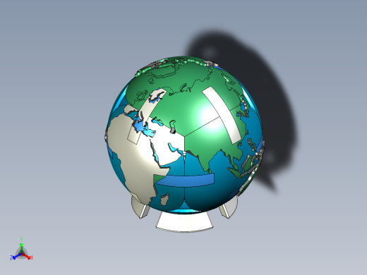 地球仪3正等轴测缩略图