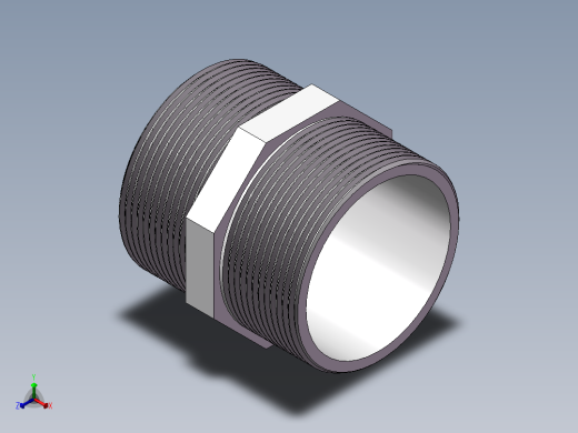 对丝-六角等径 DN50正等轴测缩略图