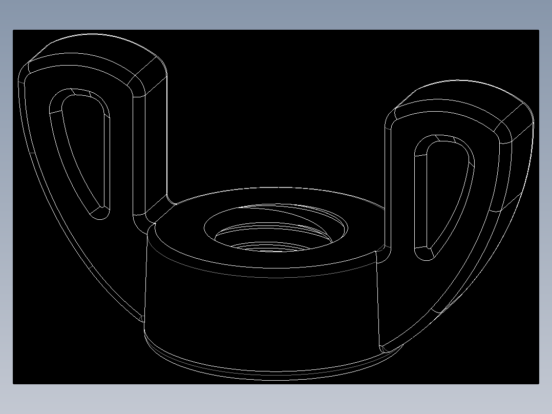 WING NUT 3-8in-16 Thread size 11-16in Base Diameter.DWG