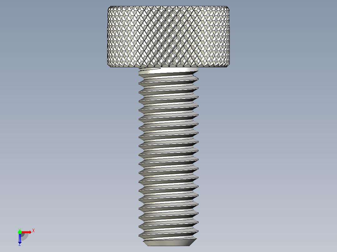 开槽滚花螺钉-M10 x 30mm俯视图