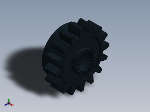 6542 Black Technic Gear 16 Tooth with Clutch.SLDPRT