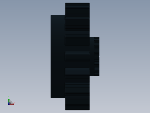 6542 Black Technic Gear 16 Tooth with Clutch.SLDPRT前视缩略图
