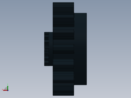 6542 Black Technic Gear 16 Tooth with Clutch.SLDPRT后视缩略图