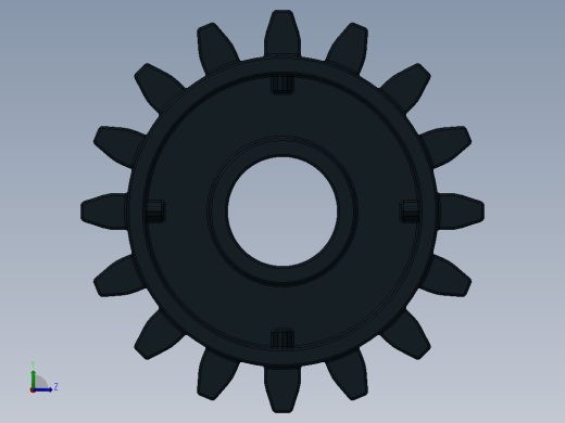 6542 Black Technic Gear 16 Tooth with Clutch.SLDPRT左视缩略图