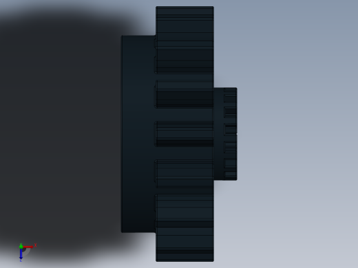 6542 Black Technic Gear 16 Tooth with Clutch.SLDPRT俯视缩略图